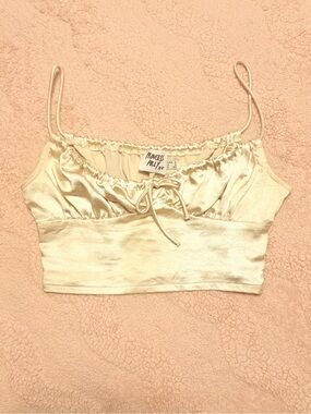 Princess Polly Satin Crop Cami - Champagne